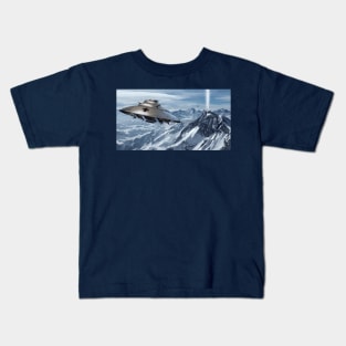 Hidden ufo in the mountain nord Kids T-Shirt